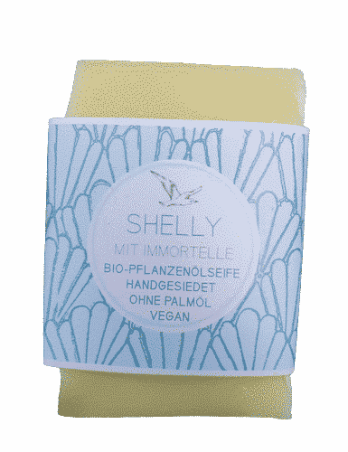 Bio Seife SHELLY mit Immortelle – Palmölfrei – Küstenseife 80 g