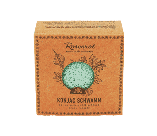 Konjac Schwamm – Grüne Tonerde – Rosenrot – Bild 2