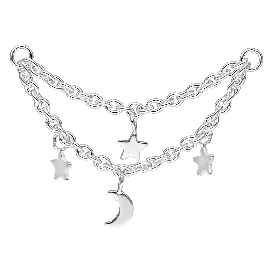 Moon & Stars Piercing Connection Chain – Bild 2