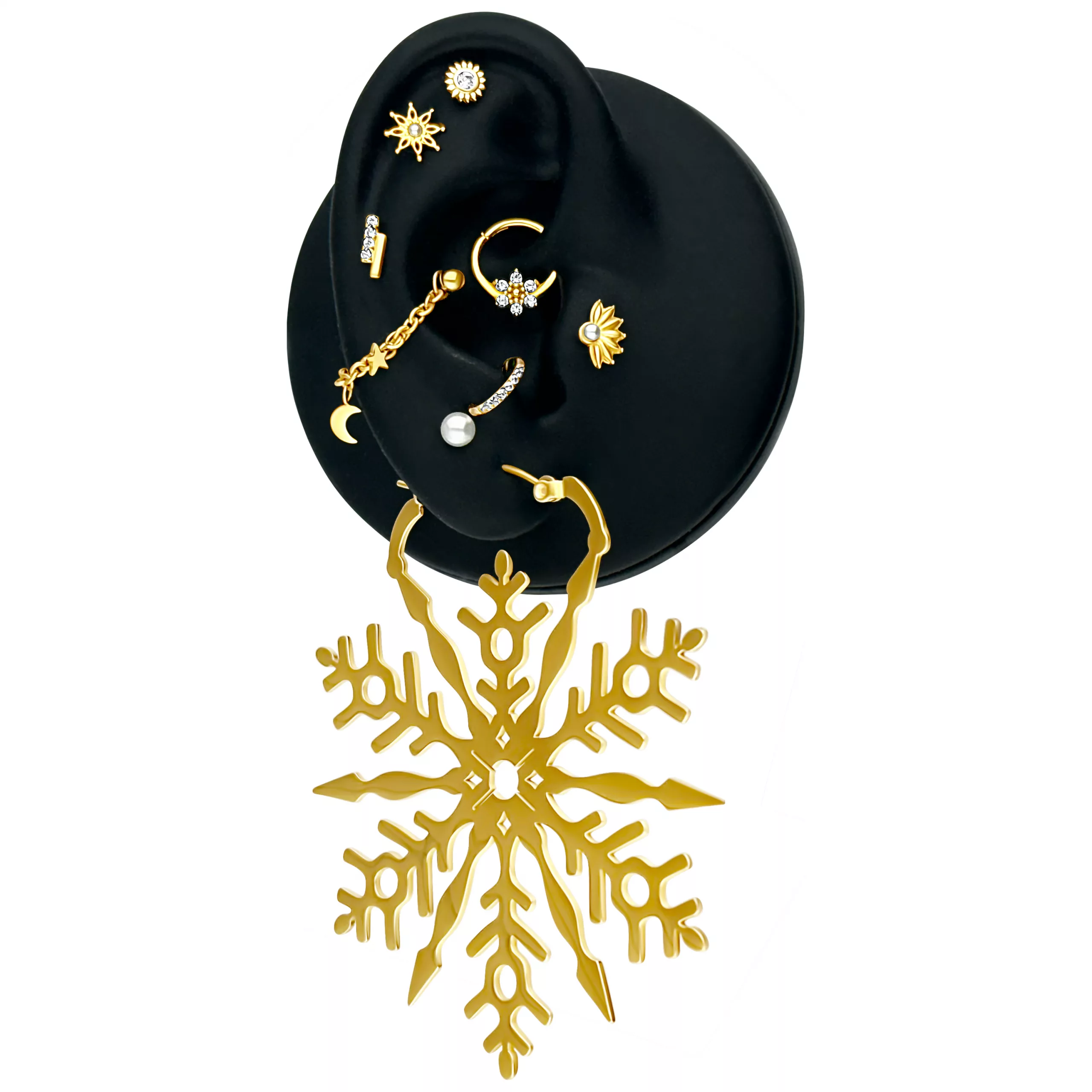 Moon & Stars Piercing Connection Chain – Bild 3