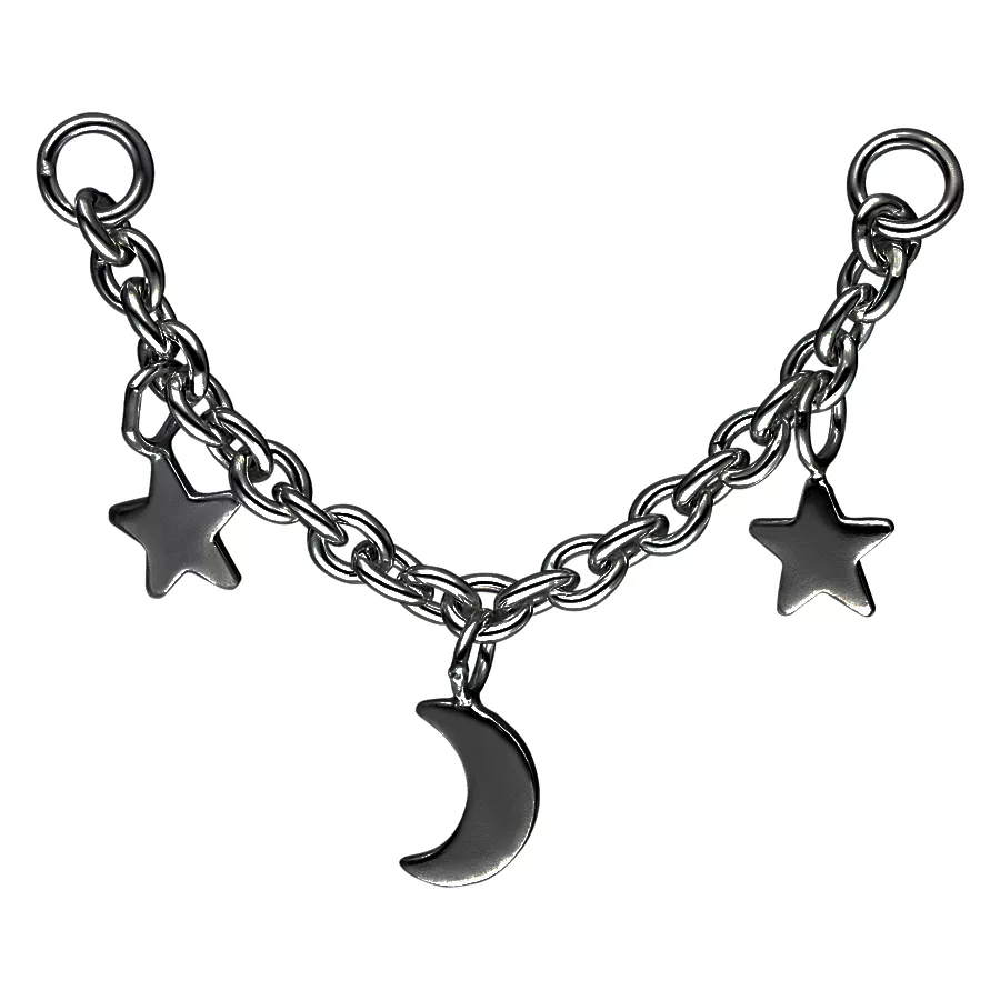 Moon & Stars Piercing Connection Chain – Bild 6