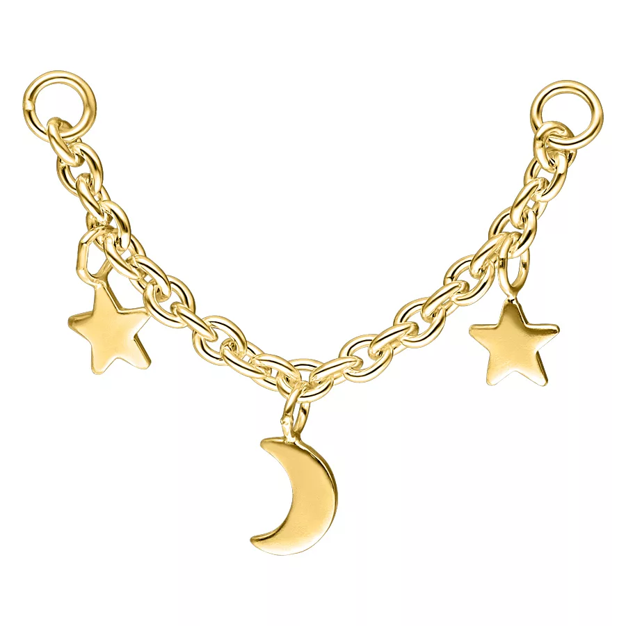 Moon & Stars Piercing Connection Chain – Bild 5