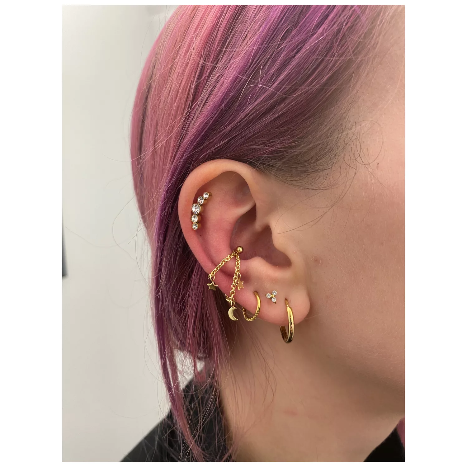 Moon & Stars Piercing Connection Chain – Bild 4