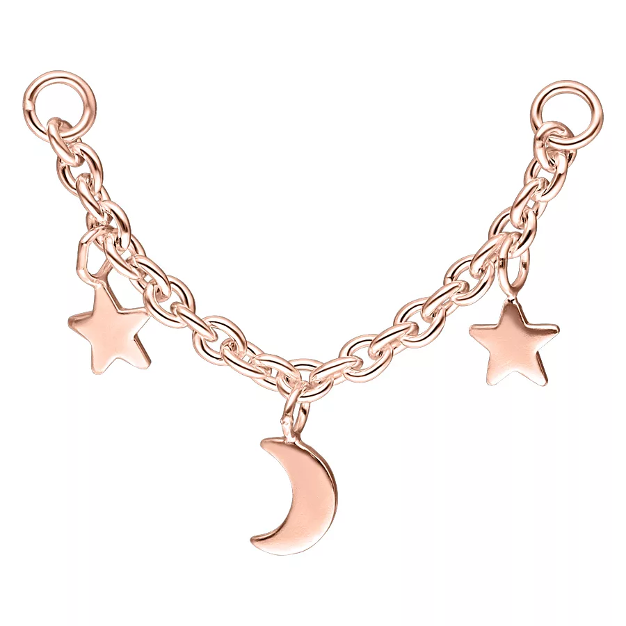 Moon & Stars Piercing Connection Chain – Bild 7