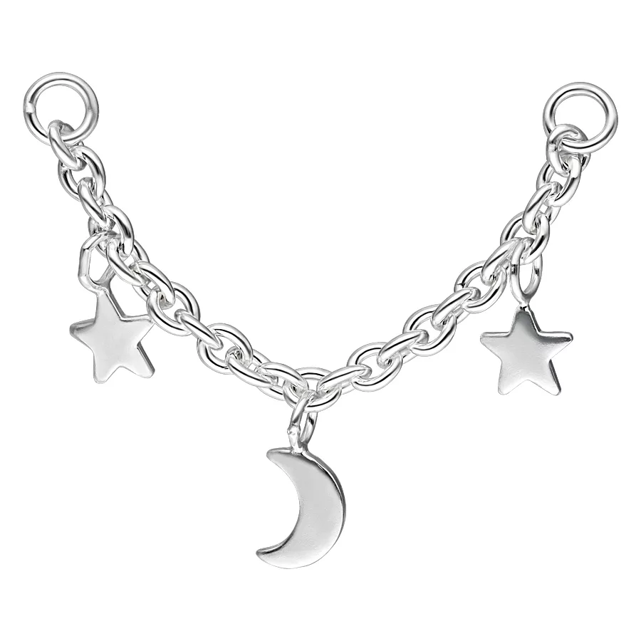 Moon & Stars Piercing Connection Chain