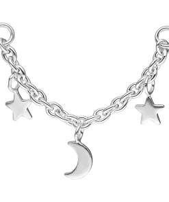 Alternative view of Moon & Stars Piercing Connection Chain
