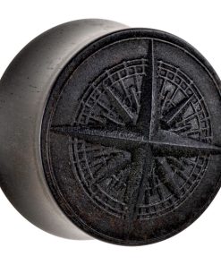 Alternative view of Compass on Ebony Wood Plug